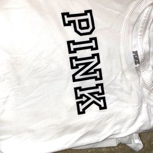 white PINK tee